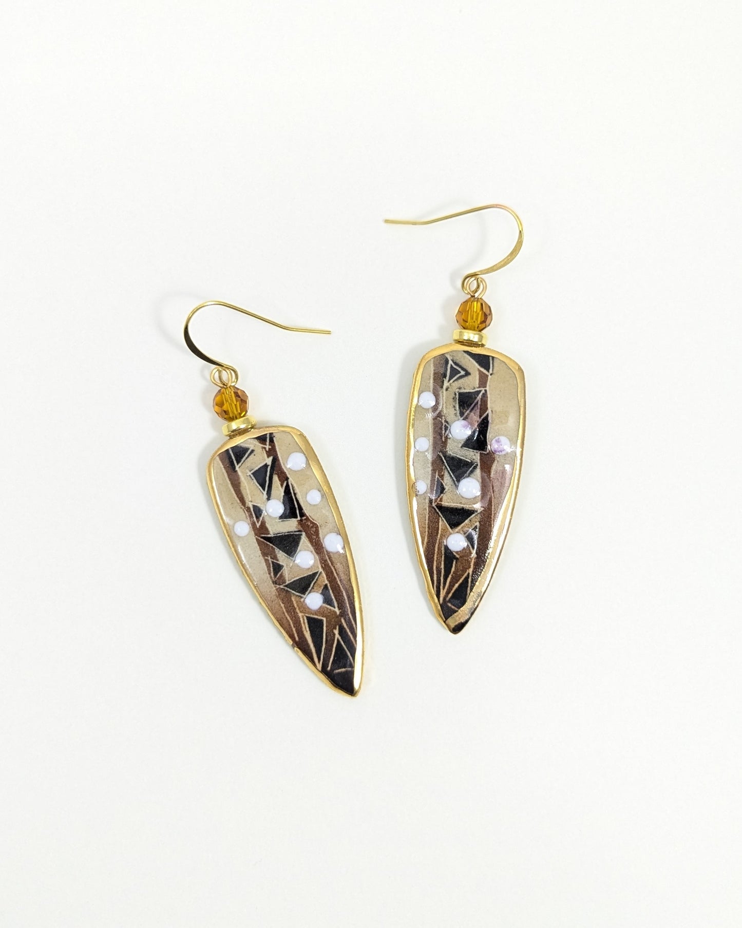 Brown Pointed Earrings