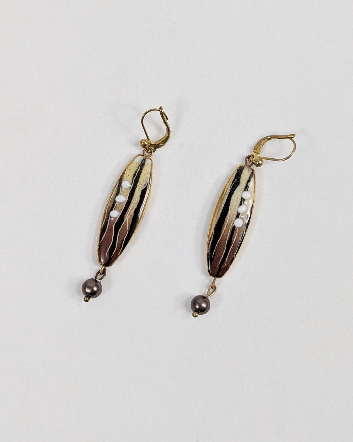 Brown Dangle-Drop Earrings