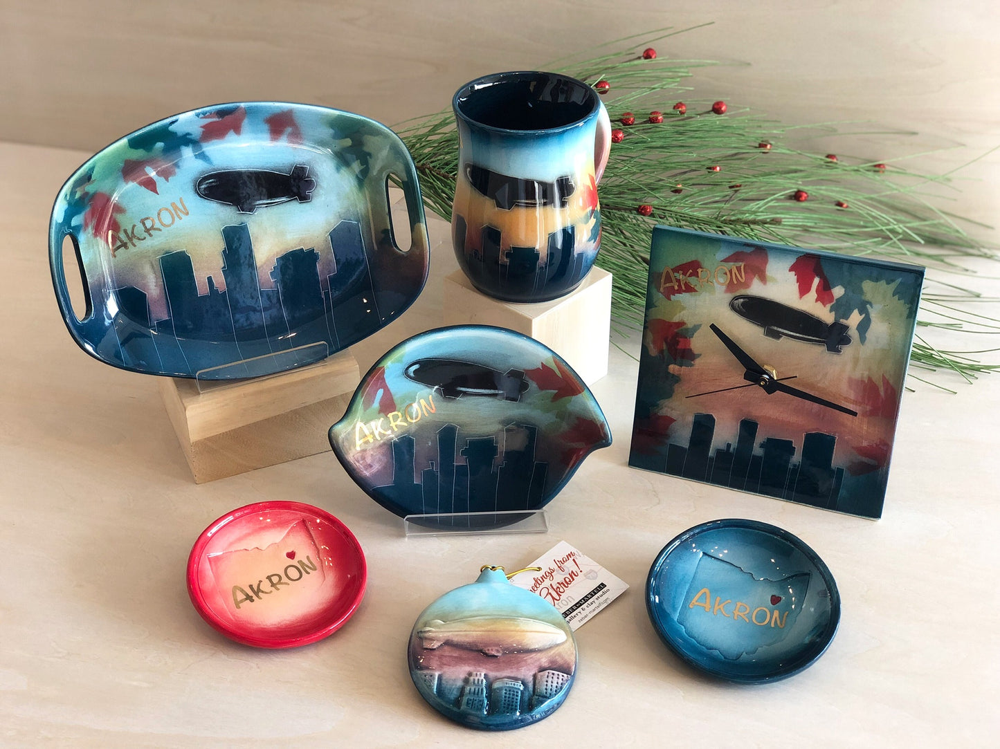 Akron Blimp Ornaments (Set of 3)