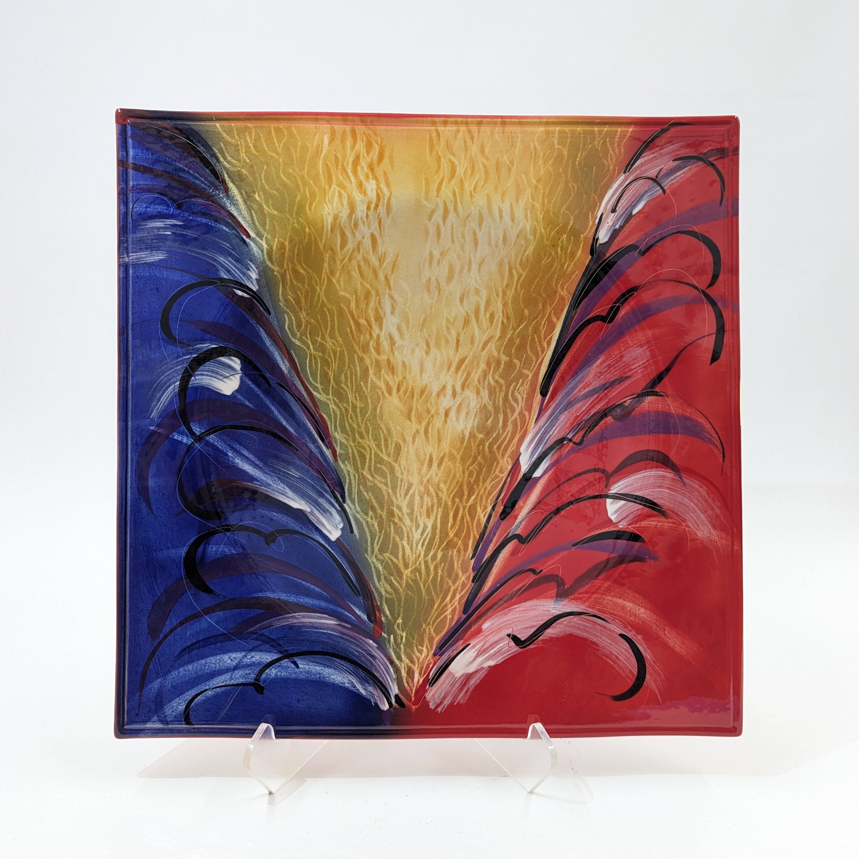 Abstract Blue Platter – Zeber-Martell Gallery & Clay Studio