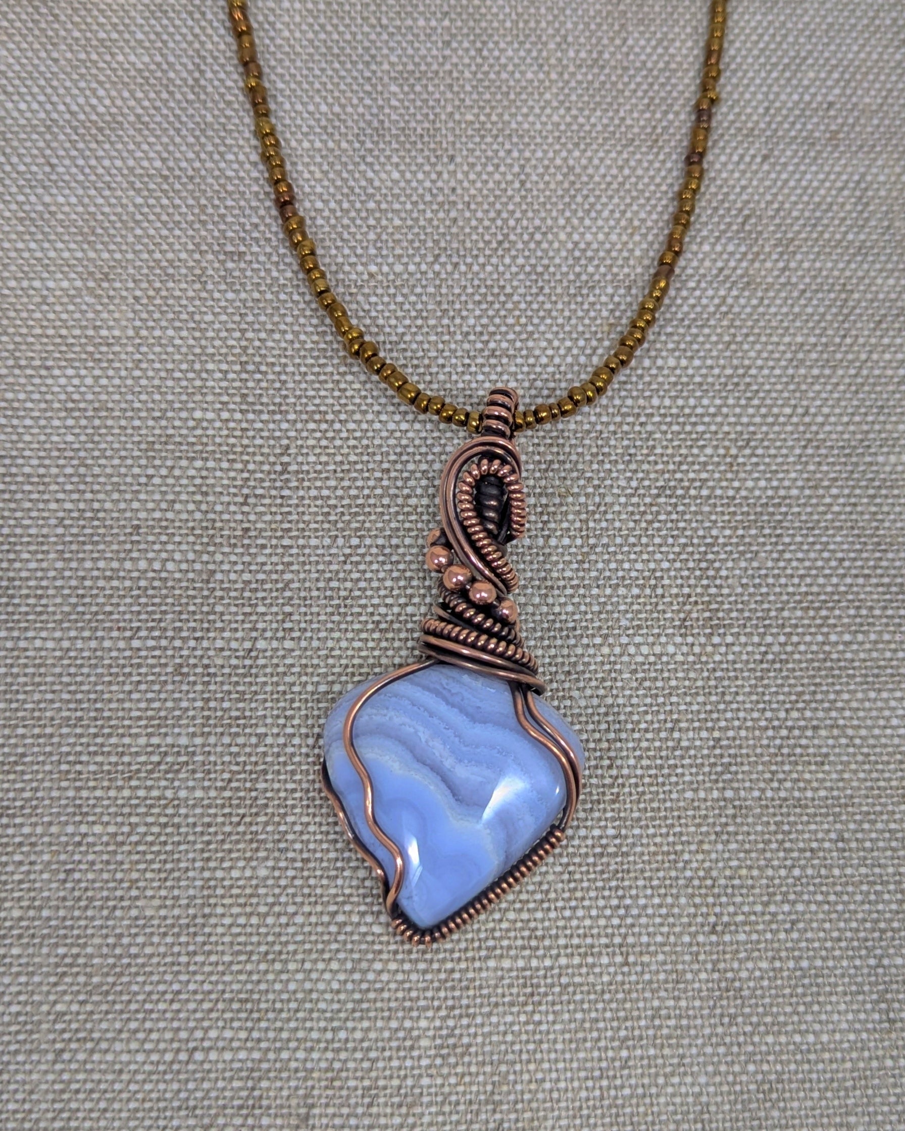 Blue Lace Agate Necklace – Zeber-Martell Gallery & Clay Studio