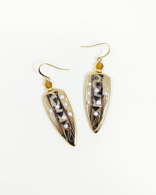 Brown Pointed Earrings