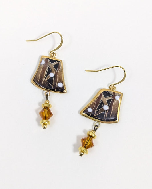 Brown Asymmetrical Earrings