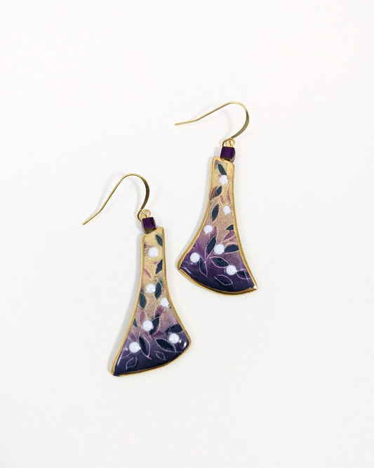 Purple and Green Earrings