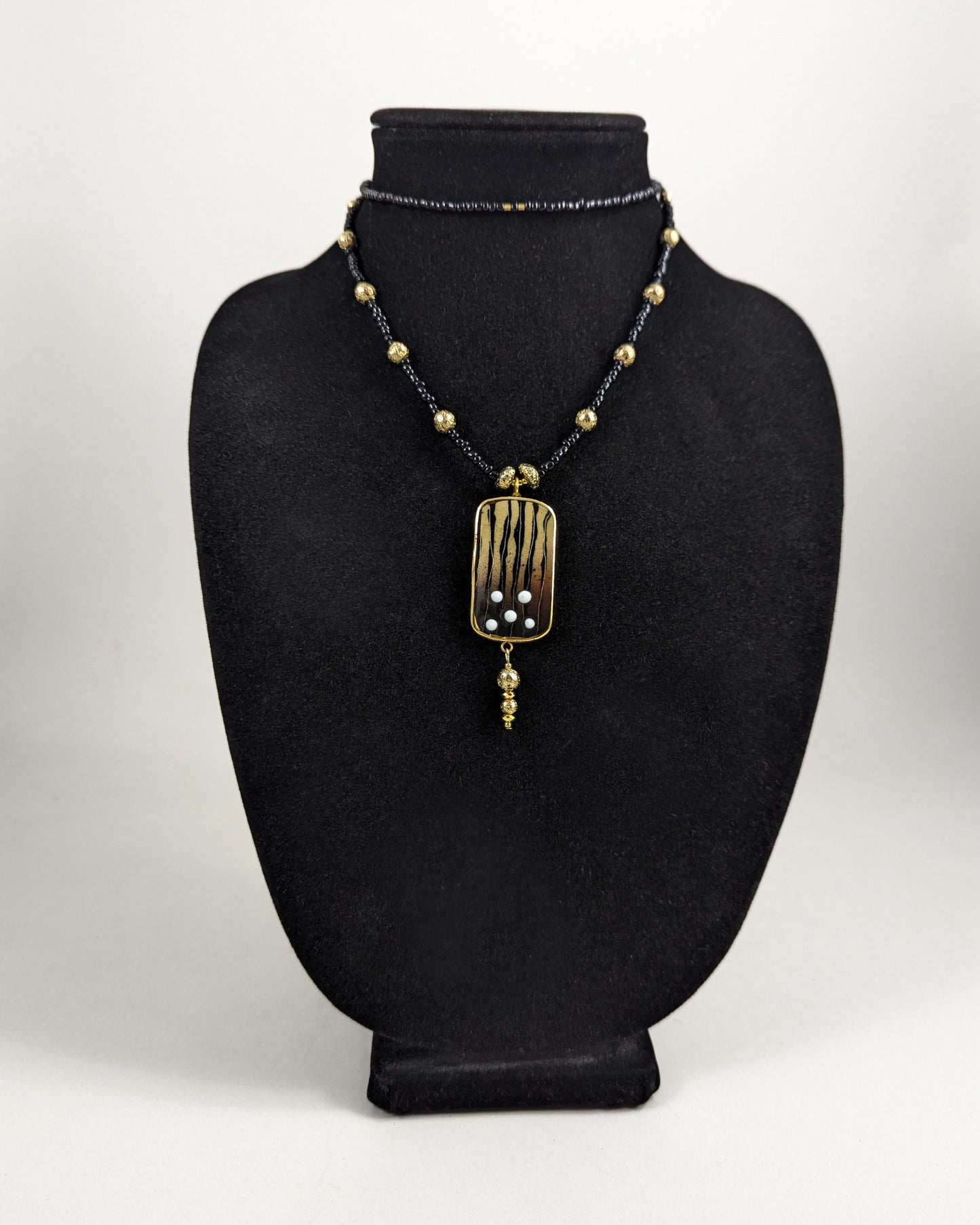 Brown Rectangle Pendant Necklace