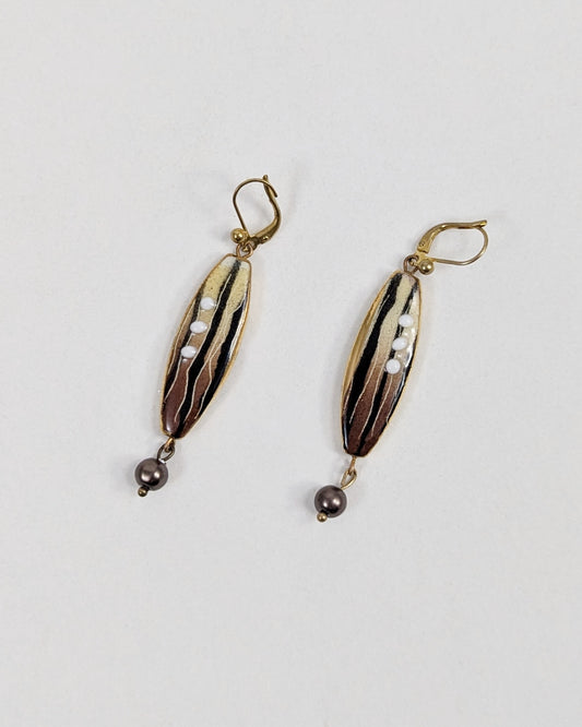 Brown Dangle-Drop Earrings