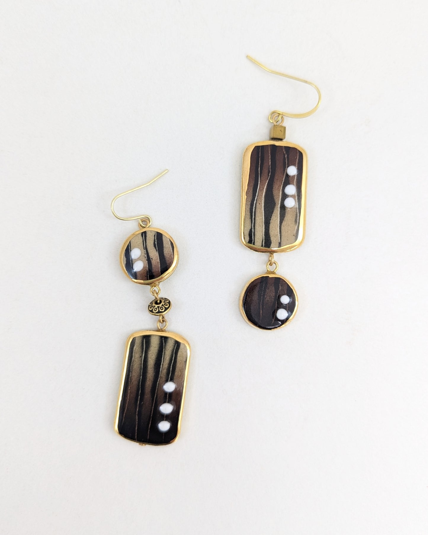 Brown Asymmetrical Earrings